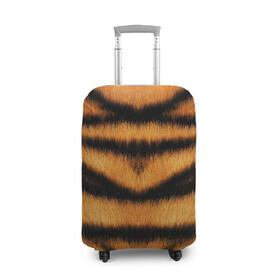 Чехол для чемодана 3D с принтом Tiger Wool в Санкт-Петербурге, 86% полиэфир, 14% спандекс | двустороннее нанесение принта, прорези для ручек и колес | animal | skin | tiger | wool | тигр