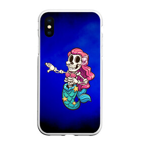 Чехол для iPhone XS Max матовый с принтом Русалка скелет Mermaid skeleton в Санкт-Петербурге, Силикон | Область печати: задняя сторона чехла, без боковых панелей | Тематика изображения на принте: mermaid | naiad | nymph | rusalka | ведява | водяница | восточнославянская мифология | дух | лесовица | мифология | морская дева | нимфа | русал | русалии | русалка | русалочка | ундина | фараонка