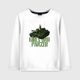 Детский лонгслив хлопок с принтом Girls und Panzer св Глориана в Санкт-Петербурге, 100% хлопок | круглый вырез горловины, полуприлегающий силуэт, длина до линии бедер | darjeeling | girls und panzer | girls und panzer правда | дарджилинг | девочки и танки | девушки и танки | катюша | нисидзуми михо | правда | танки