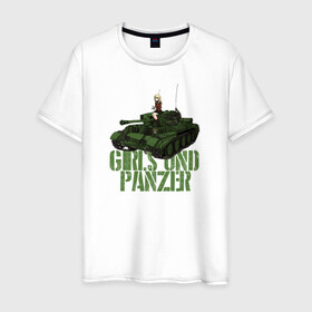 Мужская футболка хлопок с принтом Girls und Panzer св Глориана в Санкт-Петербурге, 100% хлопок | прямой крой, круглый вырез горловины, длина до линии бедер, слегка спущенное плечо. | darjeeling | girls und panzer | girls und panzer правда | дарджилинг | девочки и танки | девушки и танки | катюша | нисидзуми михо | правда | танки