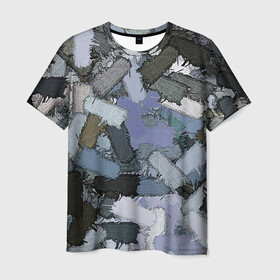 Мужская футболка 3D с принтом Patchwork в Санкт-Петербурге, 100% полиэфир | прямой крой, круглый вырез горловины, длина до линии бедер | burlap | patches | patchwork | sackcloth | заплатки