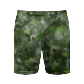 Мужские шорты спортивные с принтом Canvas Green Camo в Санкт-Петербурге,  |  | abstraction | camouflage | canvas | green | камуфляж