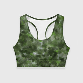 Женский спортивный топ 3D с принтом Canvas Green Camo в Санкт-Петербурге, 82% полиэстер, 18% спандекс Ткань безопасна для здоровья, позволяет коже дышать, не мнется и не растягивается |  | abstraction | camouflage | canvas | green | камуфляж