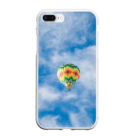 Чехол для iPhone 7Plus/8 Plus матовый с принтом Воздушный шар в небе в Санкт-Петербурге, Силикон | Область печати: задняя сторона чехла, без боковых панелей | воздушные | воздушный | небеса | небесный | небо | облака | облако | туча | тучи | шар | шары