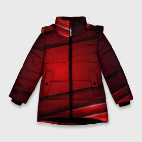 Зимняя куртка для девочек 3D с принтом 3D red Абстрактные линии в Санкт-Петербурге, ткань верха — 100% полиэстер; подклад — 100% полиэстер, утеплитель — 100% полиэстер. | длина ниже бедра, удлиненная спинка, воротник стойка и отстегивающийся капюшон. Есть боковые карманы с листочкой на кнопках, утяжки по низу изделия и внутренний карман на молнии. 

Предусмотрены светоотражающий принт на спинке, радужный светоотражающий элемент на пуллере молнии и на резинке для утяжки. | 3d | 3д | sport | абстракция | линии | паттерн | соты | спортивный стиль | текстуры