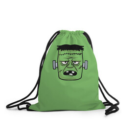 Рюкзак-мешок 3D с принтом Зеленый Франкенштейн в Санкт-Петербурге, 100% полиэстер | плотность ткани — 200 г/м2, размер — 35 х 45 см; лямки — толстые шнурки, застежка на шнуровке, без карманов и подкладки | зеленый | монстр | фильмы | франкенштейн | чудовище | шрек