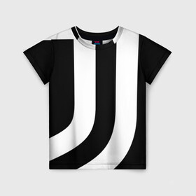 Детская футболка 3D с принтом Juventus | J (2021/22) в Санкт-Петербурге, 100% гипоаллергенный полиэфир | прямой крой, круглый вырез горловины, длина до линии бедер, чуть спущенное плечо, ткань немного тянется | 0x000000123 | juve | juventus | ronaldo | криштьяно | роналдо | юве | ювентус