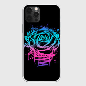 Чехол для iPhone 12 Pro с принтом Неоновая Роза Neon Rose в Санкт-Петербурге, силикон | область печати: задняя сторона чехла, без боковых панелей | flower | flowers | green | nature | neon | pattern | red | rose | roses | spring | summer | весна | зеленый | краски | красная | лето | листва | листья | неон | неоновая | паттерн | природа | роза | розы | узор | фауна | флора | цветок | цветы