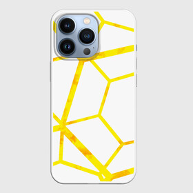 Чехол для iPhone 13 Pro с принтом Hexagon в Санкт-Петербурге,  |  | hexagon | high tech | lines | sun | yellow | линии | многоугольник | насыщенный желтый | паутина | солнце | хай тек | шестиугольник | яркий