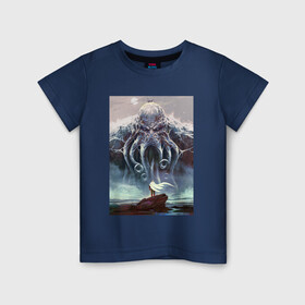 Детская футболка хлопок с принтом Cthulhu в Санкт-Петербурге, 100% хлопок | круглый вырез горловины, полуприлегающий силуэт, длина до линии бедер | cthulhu | викинги | гиганты | ктулху | мифология | морские чудовища | скандинавия | скандинавская
