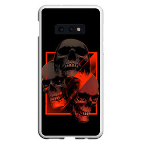 Чехол для Samsung S10E с принтом Skulls | Черепа в Санкт-Петербурге, Силикон | Область печати: задняя сторона чехла, без боковых панелей | bones | dark | darkness | dead | death | head | human | red | skull | skulls | голова | кости | красный | мертвец | мертвый | темнота | темный | тьма | человек | череп | черепа