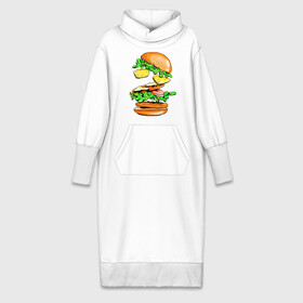 Платье удлиненное хлопок с принтом King Burger в Санкт-Петербурге,  |  | Тематика изображения на принте: burger | burger king | king | бургер | гамбургер