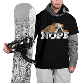 Накидка на куртку 3D с принтом Ленивый Бульдог в Санкт-Петербурге, 100% полиэстер |  | Тематика изображения на принте: animals | bulldog | dog | english | lazy | meme | memes | nope | английский | бульдог | дог | животные | ленивый | мем | нет | пес | собака