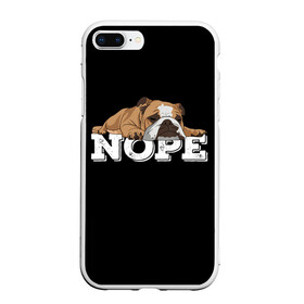 Чехол для iPhone 7Plus/8 Plus матовый с принтом Ленивый Бульдог в Санкт-Петербурге, Силикон | Область печати: задняя сторона чехла, без боковых панелей | animals | bulldog | dog | english | lazy | meme | memes | nope | английский | бульдог | дог | животные | ленивый | мем | нет | пес | собака