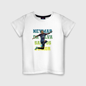 Детская футболка хлопок с принтом Neymar (сборная Бразилии) в Санкт-Петербурге, 100% хлопок | круглый вырез горловины, полуприлегающий силуэт, длина до линии бедер | Тематика изображения на принте: neymar | барселона | неймар | сборная бразилии | футболист | футбольная форма