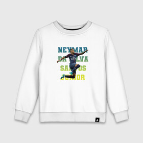 Детский свитшот хлопок с принтом Neymar (сборная Бразилии) в Санкт-Петербурге, 100% хлопок | круглый вырез горловины, эластичные манжеты, пояс и воротник | neymar | барселона | неймар | сборная бразилии | футболист | футбольная форма