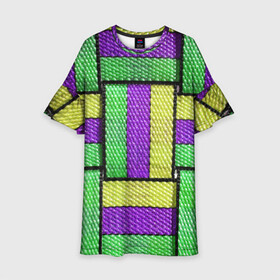 Детское платье 3D с принтом Цветные Ремешки в Санкт-Петербурге, 100% полиэстер | прямой силуэт, чуть расширенный к низу. Круглая горловина, на рукавах — воланы | colorful | straps | stripes | полосы | ремешки