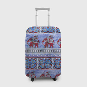 Чехол для чемодана 3D с принтом Индийский Орнамент в Санкт-Петербурге, 86% полиэфир, 14% спандекс | двустороннее нанесение принта, прорези для ручек и колес | indian | ornament | индия | орнамент | слоны