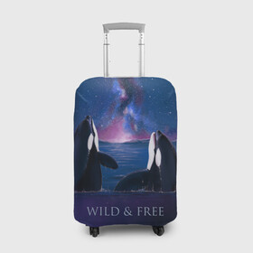 Чехол для чемодана 3D с принтом косатка в Санкт-Петербурге, 86% полиэфир, 14% спандекс | двустороннее нанесение принта, прорези для ручек и колес | ocean | orca | sea | sea animal | дельфин | касатка | кит | море | океан | рисунок кита