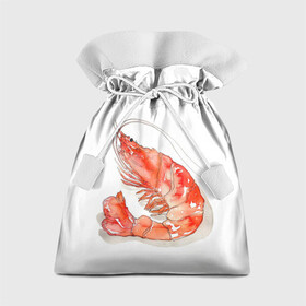 Подарочный 3D мешок с принтом креветка в Санкт-Петербурге, 100% полиэстер | Размер: 29*39 см | ocean | sea | sea animal | креветка | лобстер | море | океан | рак