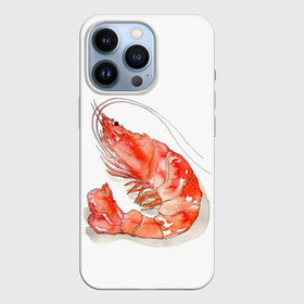 Чехол для iPhone 13 Pro с принтом креветка в Санкт-Петербурге,  |  | Тематика изображения на принте: ocean | sea | sea animal | креветка | лобстер | море | океан | рак