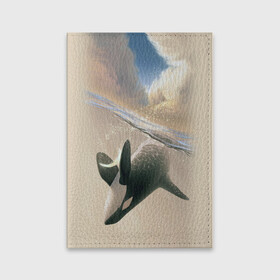 Обложка для паспорта матовая кожа с принтом косатка в Санкт-Петербурге, натуральная матовая кожа | размер 19,3 х 13,7 см; прозрачные пластиковые крепления | ocean | orca | sea | sea animal | whale | дельфин | касатка | кит | море | океан | рисунок кита