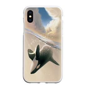 Чехол для iPhone XS Max матовый с принтом косатка в Санкт-Петербурге, Силикон | Область печати: задняя сторона чехла, без боковых панелей | Тематика изображения на принте: ocean | orca | sea | sea animal | whale | дельфин | касатка | кит | море | океан | рисунок кита