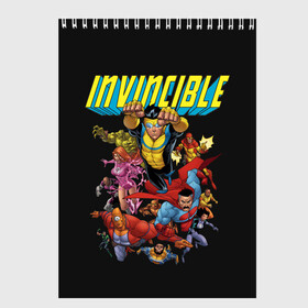 Скетчбук с принтом Неуязвимый Invincible в Санкт-Петербурге, 100% бумага
 | 48 листов, плотность листов — 100 г/м2, плотность картонной обложки — 250 г/м2. Листы скреплены сверху удобной пружинной спиралью | Тематика изображения на принте: allen | atom | debbie | eve | girl | grayson | immortal | invincible | man | mark | monster | nolan | omni | атом | атомная | вильтрум | вильтрумит | воительница | грейсон | дебби | ева | костюм | марк | монстр | мэн | неуязвимый |