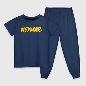 Детская пижама хлопок с принтом Neymar Jr logo в Санкт-Петербурге, 100% хлопок |  брюки и футболка прямого кроя, без карманов, на брюках мягкая резинка на поясе и по низу штанин
 | Тематика изображения на принте: brazil | champions | fifa | junior | neymar | neymar jr | paris saint germain | psg | uefa | бразилия | джуниор | младший | наймар | неймар | пари сен жермен | петух | псж | сборная бразилии | уефа | фифа | футбик | футбол 