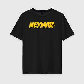 Женская футболка хлопок Oversize с принтом Neymar Jr logo в Санкт-Петербурге, 100% хлопок | свободный крой, круглый ворот, спущенный рукав, длина до линии бедер
 | brazil | champions | fifa | junior | neymar | neymar jr | paris saint germain | psg | uefa | бразилия | джуниор | младший | наймар | неймар | пари сен жермен | петух | псж | сборная бразилии | уефа | фифа | футбик | футбол 