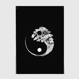 Постер с принтом Yin and Yang. Bonsai Tree в Санкт-Петербурге, 100% бумага
 | бумага, плотность 150 мг. Матовая, но за счет высокого коэффициента гладкости имеет небольшой блеск и дает на свету блики, но в отличии от глянцевой бумаги не покрыта лаком | black | bonsai | buddhism | dualism | esotericism | evil | good | japan | negative | philosophy | positive | tree | white | yang | yin | zen | белое | бонсай | буддизм | дерево | дзен | добро | древо | дуализм | зло | инь | негатив | позитив | философия |