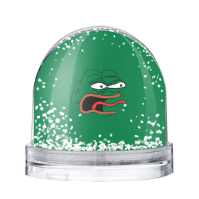 Игрушка Снежный шар с принтом Pepe skin в Санкт-Петербурге, Пластик | Изображение внутри шара печатается на глянцевой фотобумаге с двух сторон | kekw | mem | pepe | smile | smiles | twitch | мемы | пепе | рофлан | смайл | смайлы | твитч
