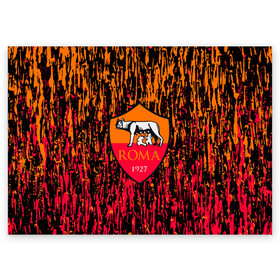 Поздравительная открытка с принтом Roma. в Санкт-Петербурге, 100% бумага | плотность бумаги 280 г/м2, матовая, на обратной стороне линовка и место для марки
 | 1927 | roma | новая эмблема | футбольный клуб рома