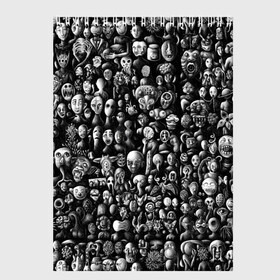 Скетчбук с принтом Мрачные портреты в Санкт-Петербурге, 100% бумага
 | 48 листов, плотность листов — 100 г/м2, плотность картонной обложки — 250 г/м2. Листы скреплены сверху удобной пружинной спиралью | halloween | лица | мрачное | портреты | страшное | сюрреализм | ужасы