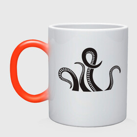 Кружка хамелеон с принтом Щупальца осьминога в Санкт-Петербурге, керамика | меняет цвет при нагревании, емкость 330 мл | cute | octopus | милый | осьминог | осьминожка | тентакли | щупальца