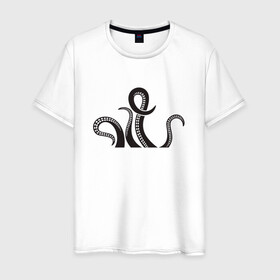 Мужская футболка хлопок с принтом Щупальца осьминога в Санкт-Петербурге, 100% хлопок | прямой крой, круглый вырез горловины, длина до линии бедер, слегка спущенное плечо. | cute | octopus | милый | осьминог | осьминожка | тентакли | щупальца