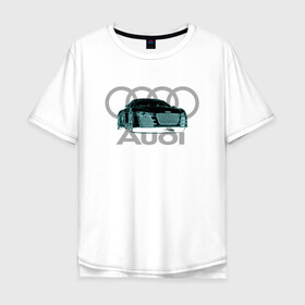 Мужская футболка хлопок Oversize с принтом Audi в Санкт-Петербурге, 100% хлопок | свободный крой, круглый ворот, “спинка” длиннее передней части | audi | auto | sport | авто | автомобили | автомобиль | автомобильные | бренд | внедорожники | легковые | марка | спорт