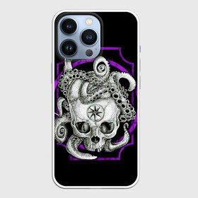Чехол для iPhone 13 Pro с принтом Череп и Осьминог в Санкт-Петербурге,  |  | beast | head | kraken | neon | octopus | skulls | star | букет | голова | животные | звезда | зверь | зубы | кости | кракен | краска | мозги | неоновый | октопус | осьминог | полосы | скелет | текстура | точки | узор | хо | цветы