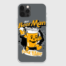 Чехол для iPhone 12 Pro с принтом BEER MAN в Санкт-Петербурге, силикон | область печати: задняя сторона чехла, без боковых панелей | alcochol | beer | comics | drink | man | комикс | напитки | пенное | прикол | рисунок | шутка