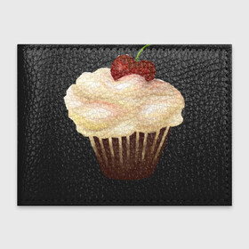 Обложка для студенческого билета с принтом Cupcake with cherry art в Санкт-Петербурге, натуральная кожа | Размер: 11*8 см; Печать на всей внешней стороне | Тематика изображения на принте: art | cherry | cooking | cupcake | vypichka | yummy | арт | вишня | вкусняшка | выпичка | кекс | кулинария