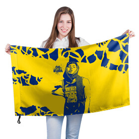 Флаг 3D с принтом OG Buda в Санкт-Петербурге, 100% полиэстер | плотность ткани — 95 г/м2, размер — 67 х 109 см. Принт наносится с одной стороны | og buda | rap | буда | григорий ляхов | музыка | ог буда | певец | русский рэп | рэп | рэпер