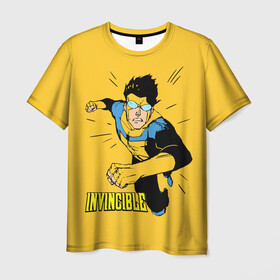Мужская футболка 3D с принтом Неуязвимый Invincible в Санкт-Петербурге, 100% полиэфир | прямой крой, круглый вырез горловины, длина до линии бедер | boy | cartoon | damien darkblood | hero | invincible | superhero | герой | марк грейсон | мультик | мультсериал | непобедимый | неуязвимый | персонаж | супергерой