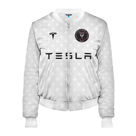 Женский бомбер 3D с принтом INTER MIAMI FC TESLA KIT в Санкт-Петербурге, 100% полиэстер | застегивается на молнию, по бокам два кармана без застежек, мягкие манжеты, по низу бомбера и на воротнике — эластичная резинка | championship | fc | football | footer | inter miami | soccer | socker | sport | европейская лига | майами | одежда | спорт | спортивный | униформа | футбол | футбольный клуб | чемпионат