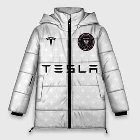 Женская зимняя куртка Oversize с принтом INTER MIAMI FC TESLA KIT в Санкт-Петербурге, верх — 100% полиэстер; подкладка — 100% полиэстер; утеплитель — 100% полиэстер | длина ниже бедра, силуэт Оверсайз. Есть воротник-стойка, отстегивающийся капюшон и ветрозащитная планка. 

Боковые карманы с листочкой на кнопках и внутренний карман на молнии | championship | fc | football | footer | inter miami | soccer | socker | sport | европейская лига | майами | одежда | спорт | спортивный | униформа | футбол | футбольный клуб | чемпионат