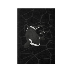 Обложка для паспорта матовая кожа с принтом Косатки в Санкт-Петербурге, натуральная матовая кожа | размер 19,3 х 13,7 см; прозрачные пластиковые крепления | Тематика изображения на принте: whale | кит | косатка | косатки | морские