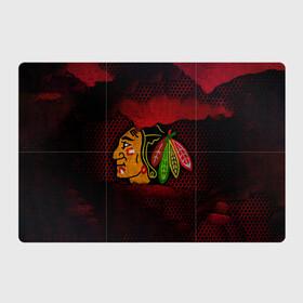 Магнитный плакат 3Х2 с принтом CHICAGO NHL в Санкт-Петербурге, Полимерный материал с магнитным слоем | 6 деталей размером 9*9 см | blackhawks | chicago | iron | logo | nhl | red | sport | usa | блэкхоукс | железо | логотип | нхл | сетка | спорт | сша | хоккей | чикаго