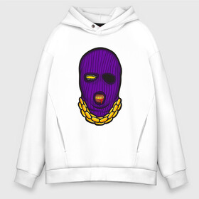Мужское худи Oversize хлопок с принтом DaBaby Purple Mask в Санкт-Петербурге, френч-терри — 70% хлопок, 30% полиэстер. Мягкий теплый начес внутри —100% хлопок | боковые карманы, эластичные манжеты и нижняя кромка, капюшон на магнитной кнопке | gangster | golden | mask | music | rappers