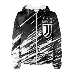 Женская куртка 3D с принтом JUVENTUS / ЮВЕНТУС / БРЫЗГИ в Санкт-Петербурге, ткань верха — 100% полиэстер, подклад — флис | прямой крой, подол и капюшон оформлены резинкой с фиксаторами, два кармана без застежек по бокам, один большой потайной карман на груди. Карман на груди застегивается на липучку | fifa | football | football club. | juventus football club | sport | uefa | английская премьер лига | лига финал | матч | спорт | уефа | финал | фифа | футбол | футбольный клуб | ювентус