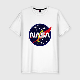 Мужская футболка хлопок Slim с принтом Space NASA в Санкт-Петербурге, 92% хлопок, 8% лайкра | приталенный силуэт, круглый вырез ворота, длина до линии бедра, короткий рукав | mars | moon | nasa | астероид | астронавт | астрономия | вселенная | гагарин | галактика | земля | илон | комета | космонавт | космос | луна | марс | маск | наса | небо | нло | планета | полёт | пришелец | ракета