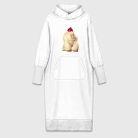 Платье удлиненное хлопок с принтом Кремовая Горилла в Санкт-Петербурге,  |  | gorilla | ice cream | горилла | животные | крем